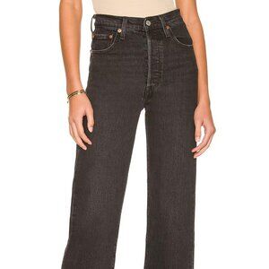 Levi's Ribcage High Waist Ankle Straight Feelin Cagey Black 26